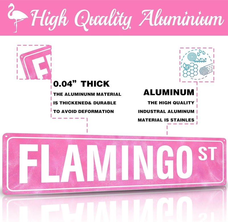 Rasonus Flamingo Gifts for Women Flamingo Decor Pink Wall Decor Girl Room Christmas Decorations Pink Dorm Door Sign Cute Aesthetic Wall Art for Bedroom - Image 3